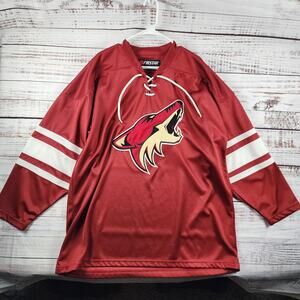 Firstar 2XL Coyotes Hockey Jersey Maroon White Laces Embroidered Logo NHL Style